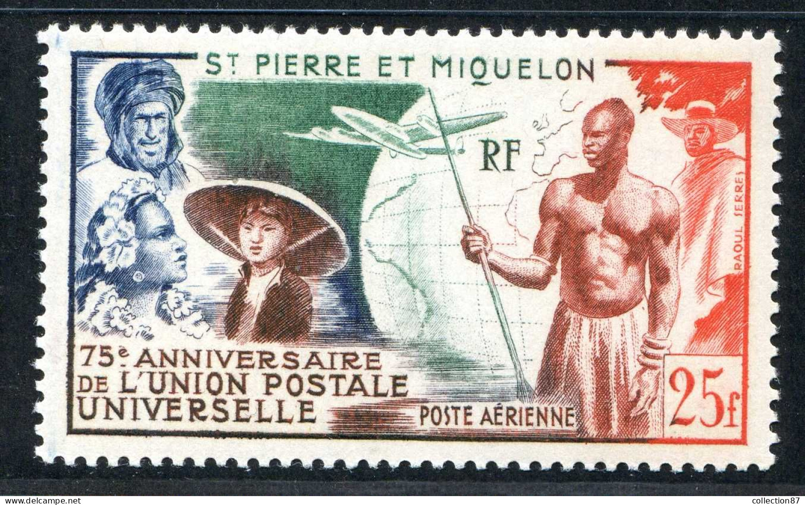 REF 086 > SAINT PIERRE Et MIQUELON < PA N° 21 * * < Neuf Luxe Voir Dos - MNH * * < SPM Poste Aérienne - UPU - Unused Stamps