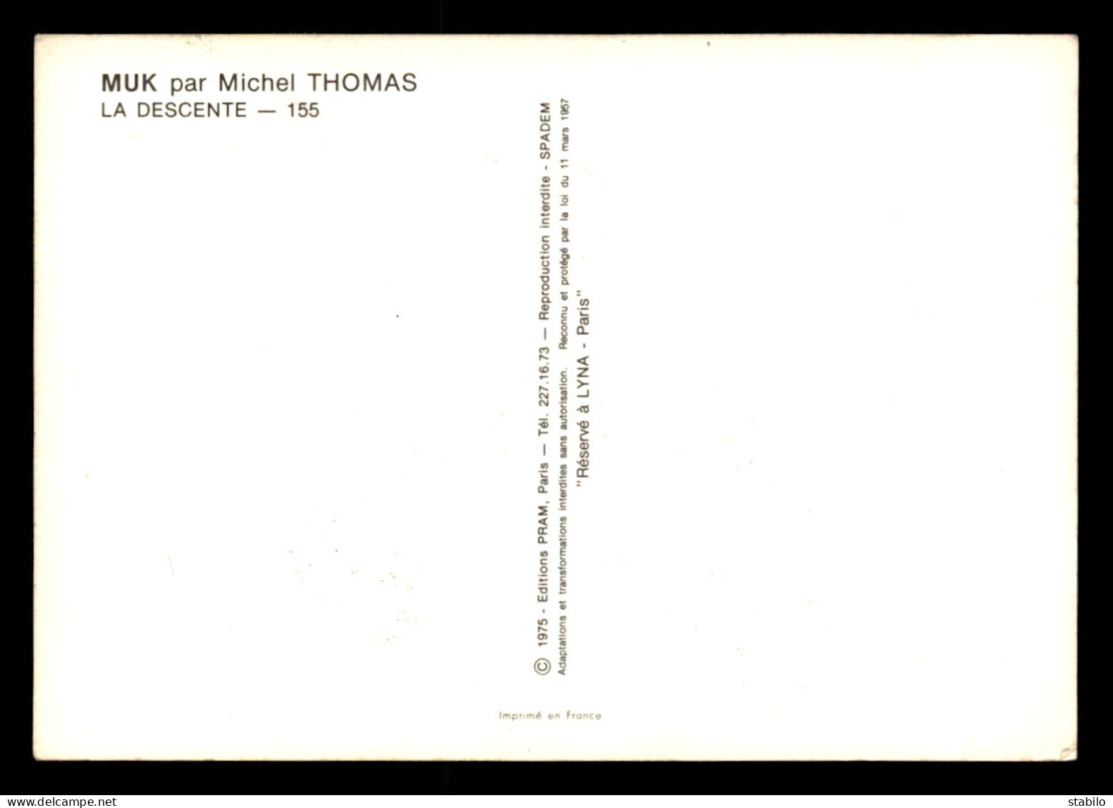 ILLUSTRATEURS - MICHEL THOMAS - MUK - LA DESCENTE - Thomas