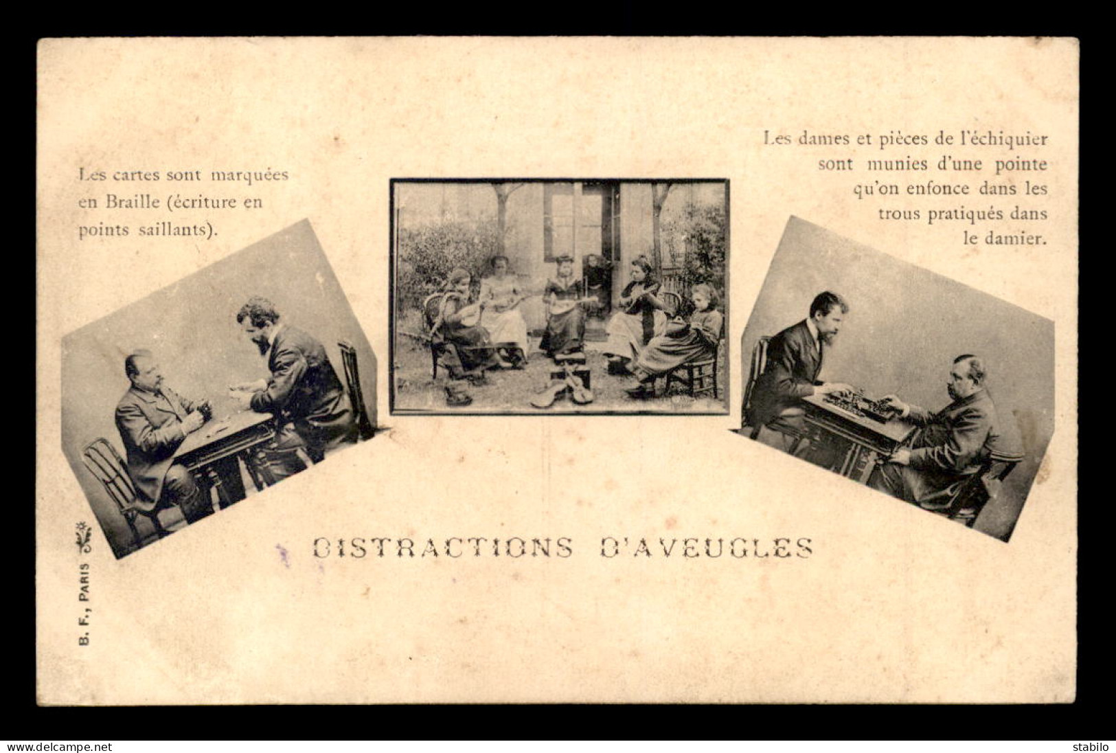 JEUX DE DAMES ET DE CARTES - DISTRACTIONS D'AVEUGLES  - Carte Da Gioco