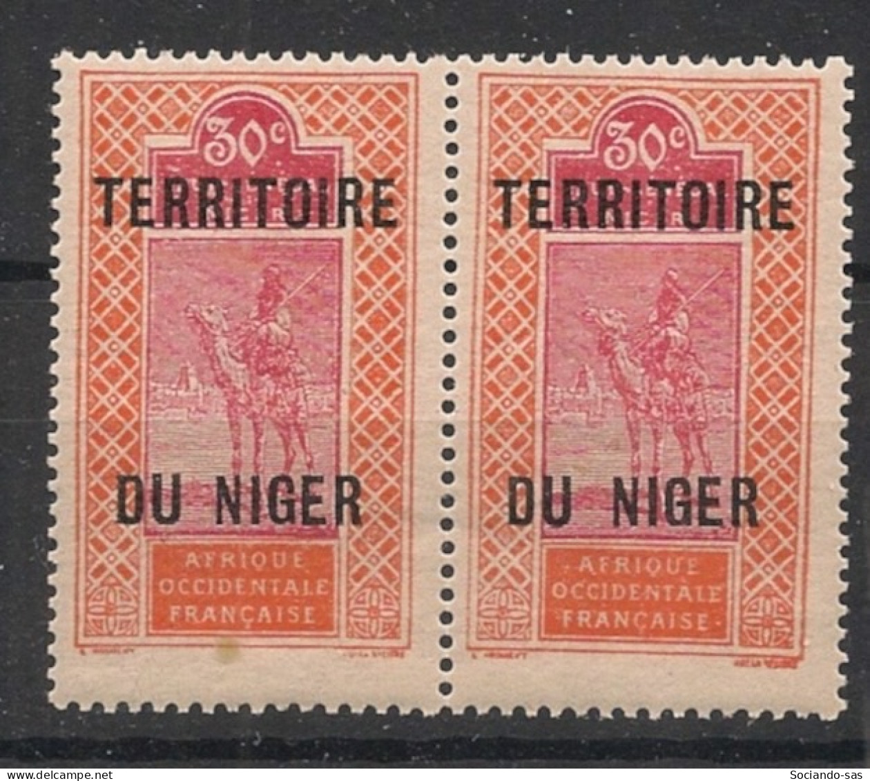 NIGER - 1921-22 - N°YT 9Aa - Targui 30c Rouge - VARIETE DU Et NIGER Espacés T.a.n. - Neuf Luxe ** / MNH / Postfrisch - Nuovi