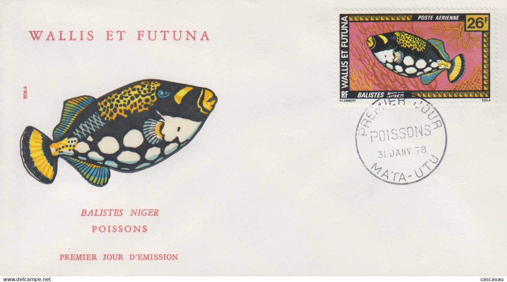 Enveloppe  FDC   1er  Jour   WALLIS  Et  FUTUNA    Poissons    1978 - FDC