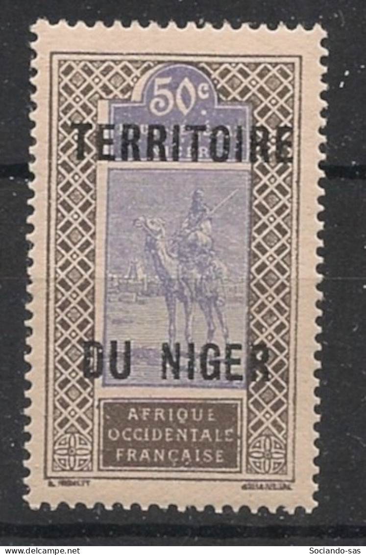 NIGER - 1925-26 - N°YT 27A - Targui 50c Gris - VARIETE DU Et NIGER Espacés - Neuf Luxe ** / MNH - Neufs