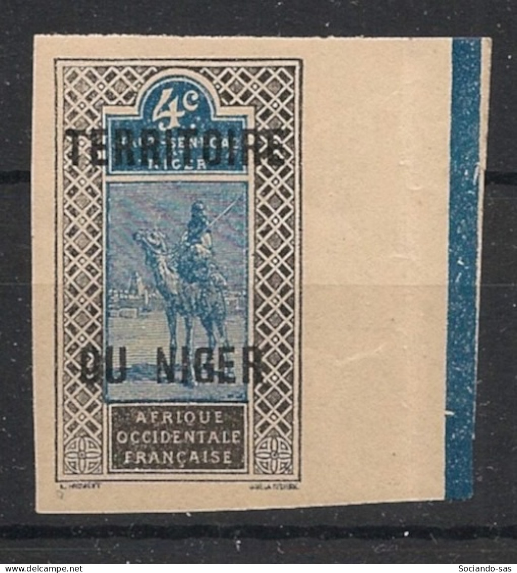 NIGER - 1921-22 - N°YT 3a - Targui 4c - VARIETE Non Dentelé / Imperf. - Neuf Luxe ** / MNH - Ungebraucht