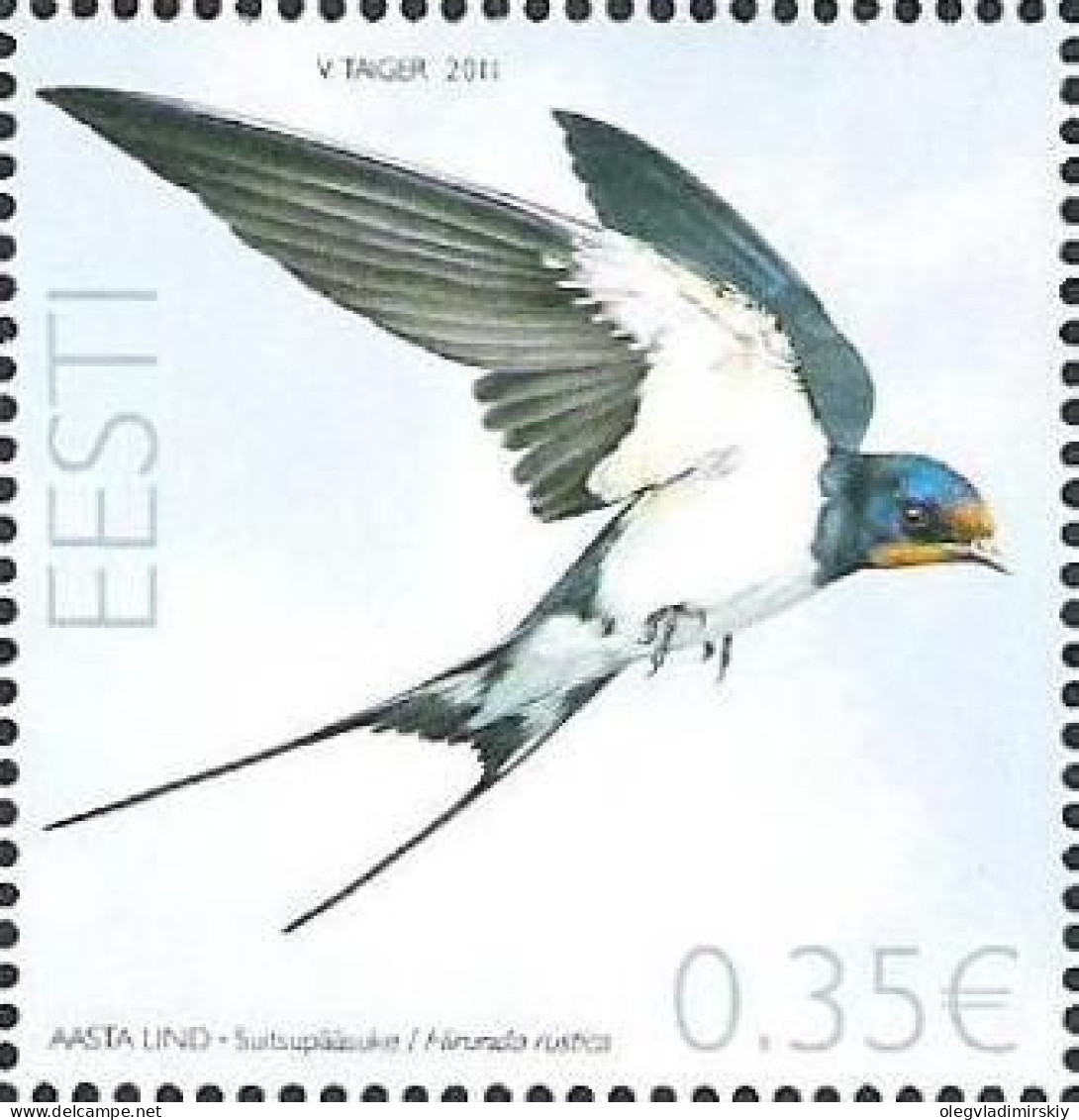 Estonia 2011 Bird Of The Year Swallow Stamp MNH - Zwaluwen