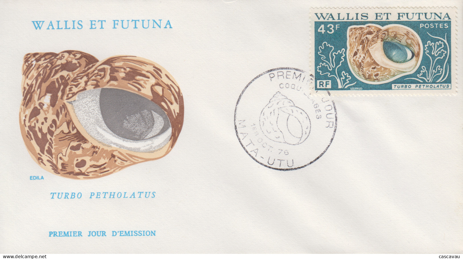 Enveloppe  FDC  1er  Jour   WALLIS  ET  FUTUNA    Coquillages   1976 - Coneshells