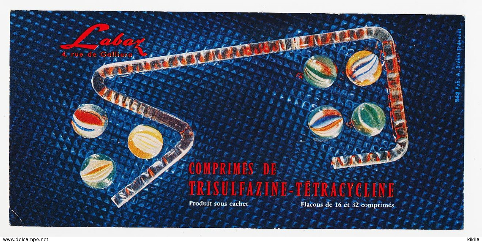 Buvard 21 X 10 Laboratoires LABAZ Comprimés De Trisulfazine-Tetracycline - Chemist's