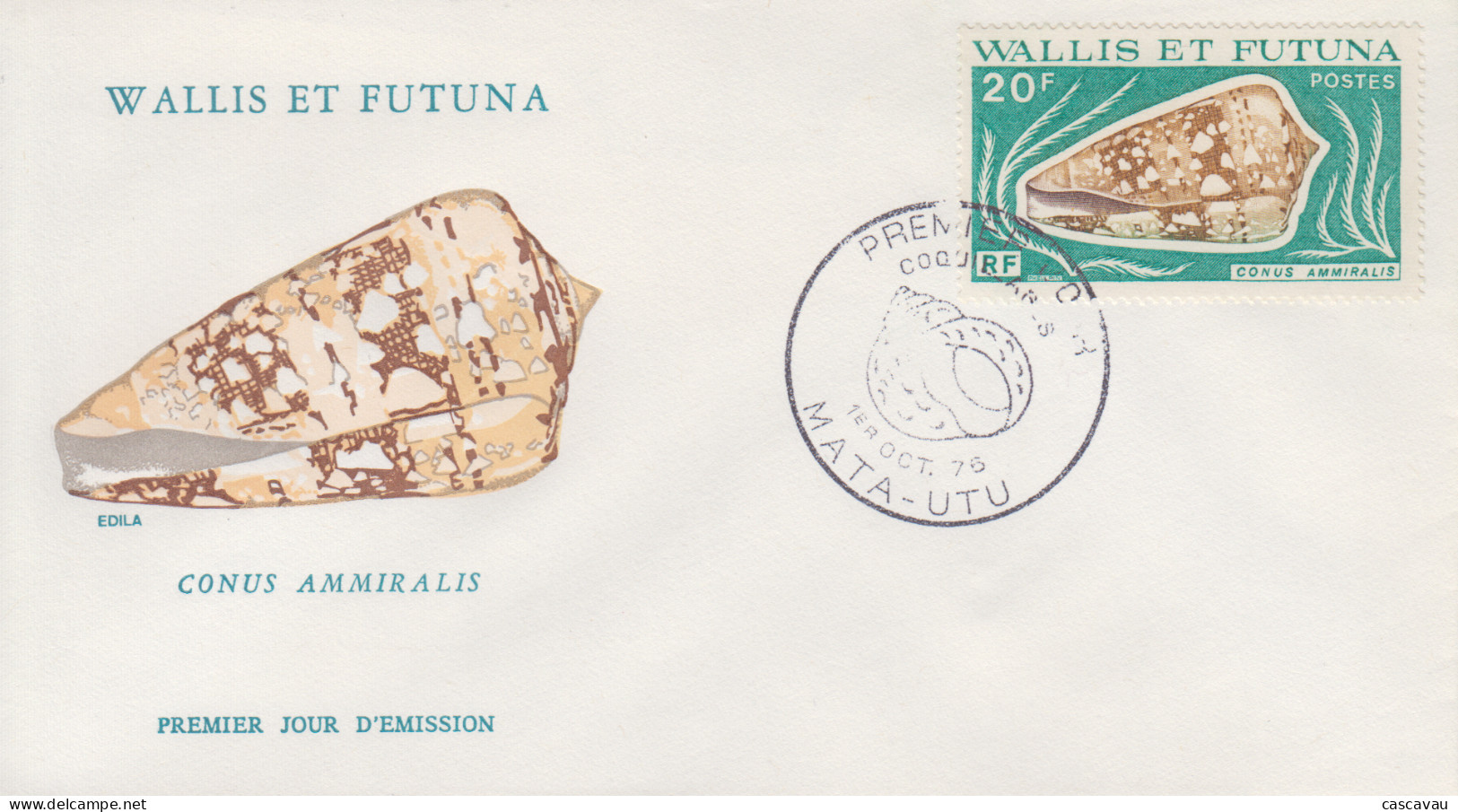 Enveloppe  FDC  1er  Jour   WALLIS  ET  FUTUNA    Coquillages   1976 - Muscheln