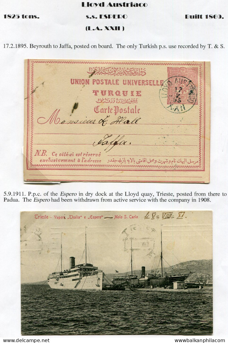 1895 Ottoman Lebanon Beirut To Jaffa Lloyd XXII Espero - Sonstige & Ohne Zuordnung