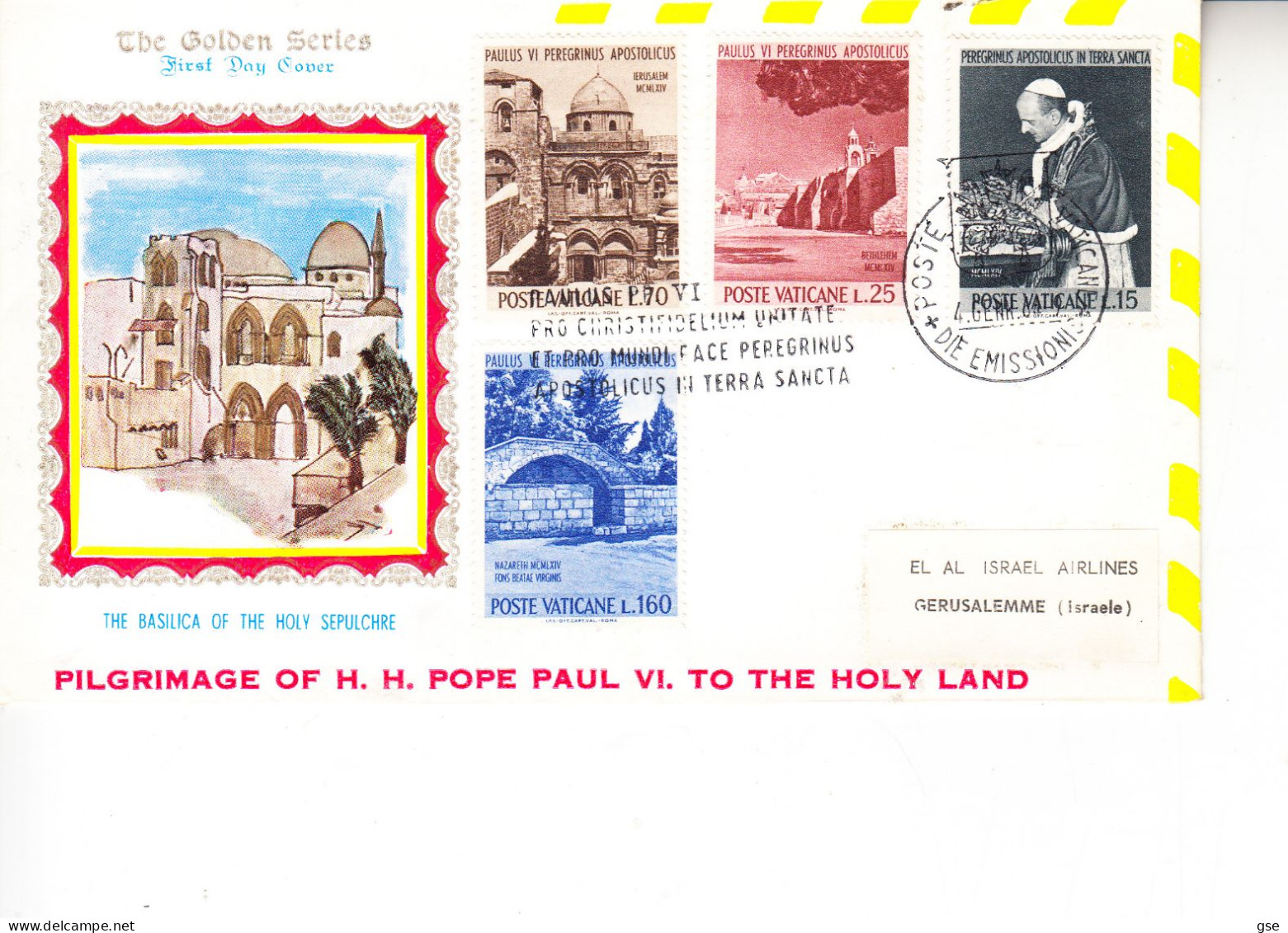 VATICANO 1964 - Visita Papa Al Santo  Sepolcro - Israele - Cartas & Documentos