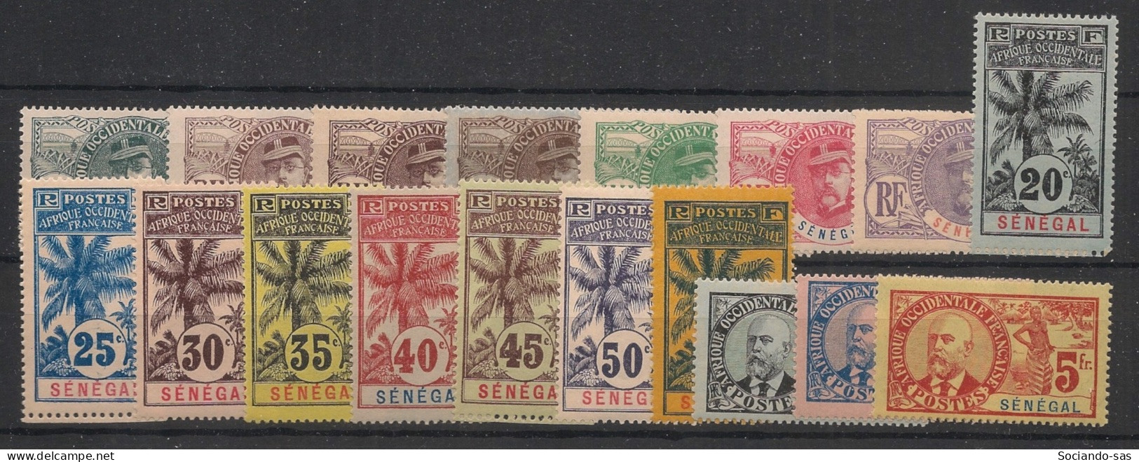 SENEGAL - 1906 - N°YT 30 à 46 - Faidherbe - Série Complète - Neuf Luxe ** / MNH - Unused Stamps