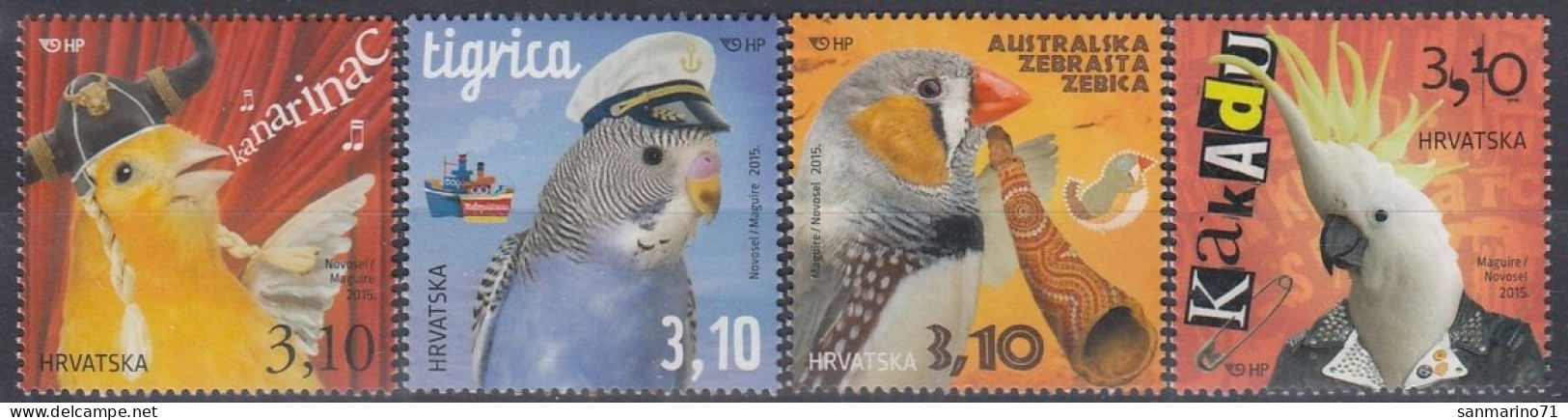 CROATIA 1163-1166,unused (**), Parrots - Croatie