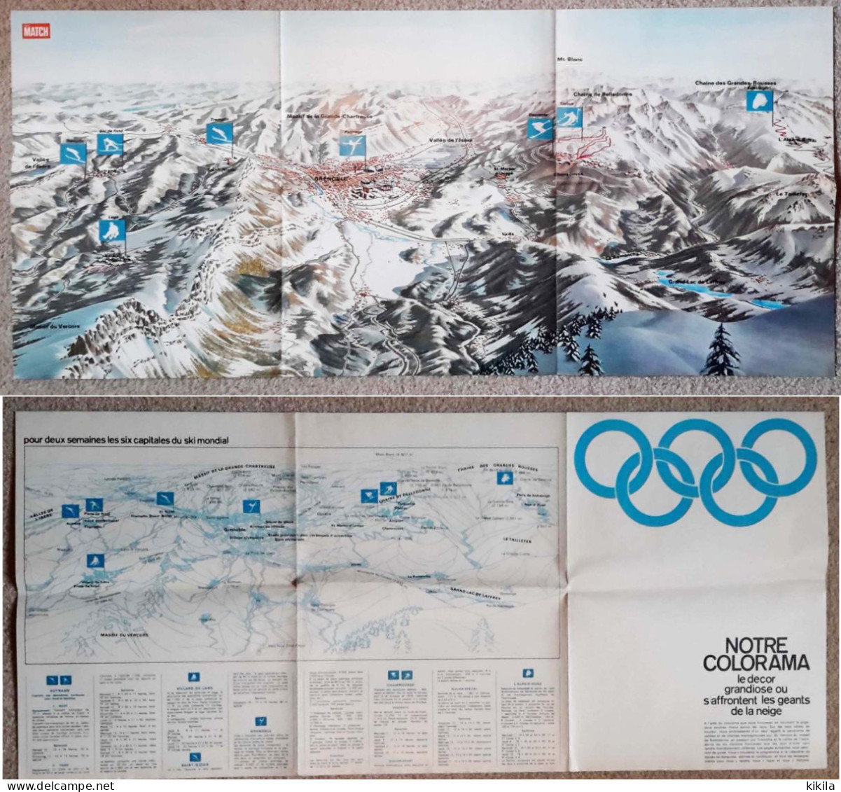 Panorama Et Plan Des Sites Des X° Jeux Olympiques D'Hiver De GRENOBLE 1968 Olympic Games 68 Colorama Inclus Dans Le * - Sonstige & Ohne Zuordnung