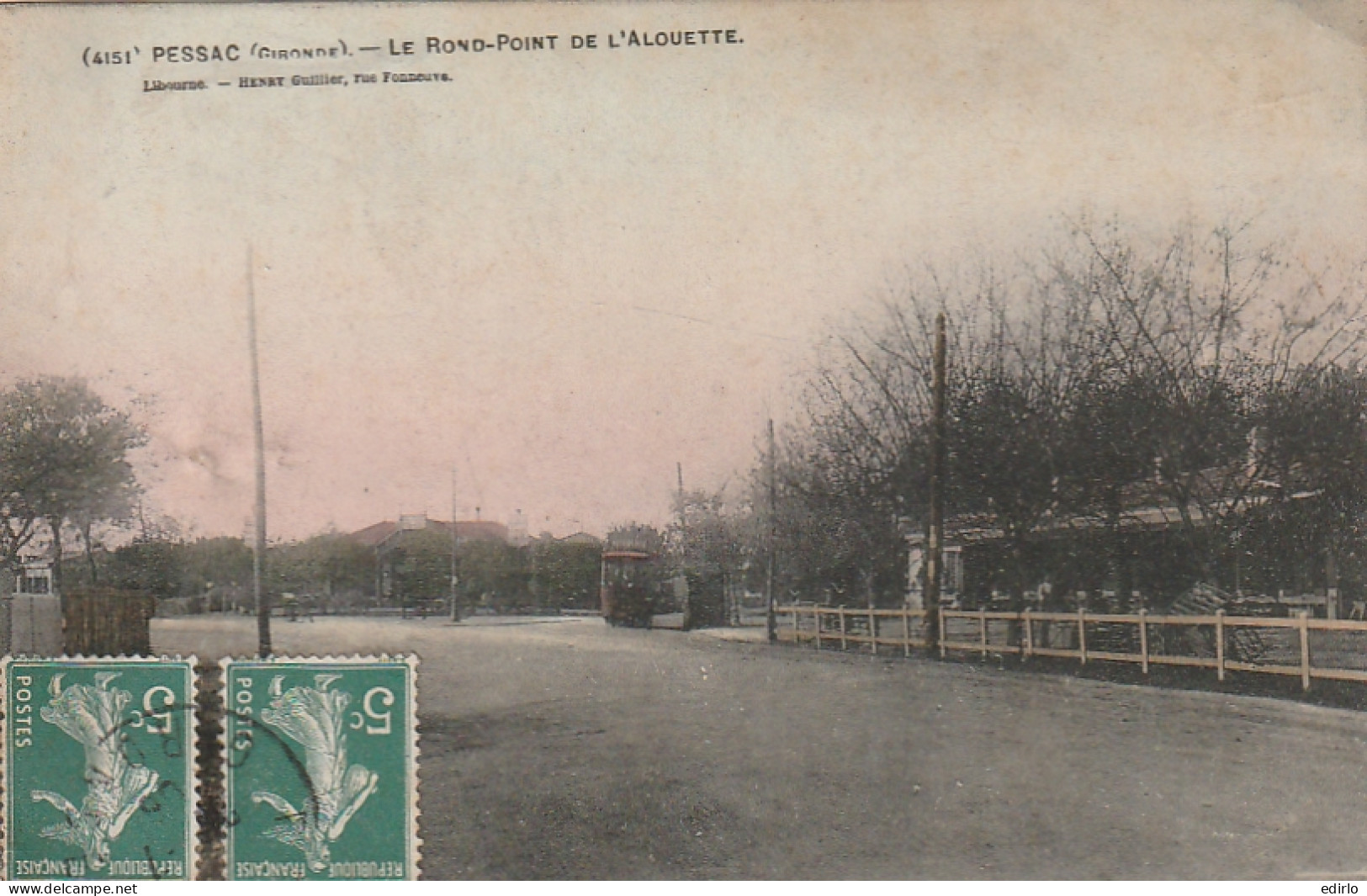 *** 33  ***   PESSAC  Le Rond Point De L'Alouette Colorisée --- Tramway  -- TB (petites Salissures)  - Pessac