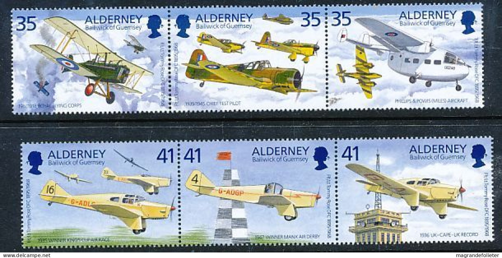 TIMBRE  ZEGEL STAMP ALDERNEY AVION AVIATION 83-88  XX - Alderney