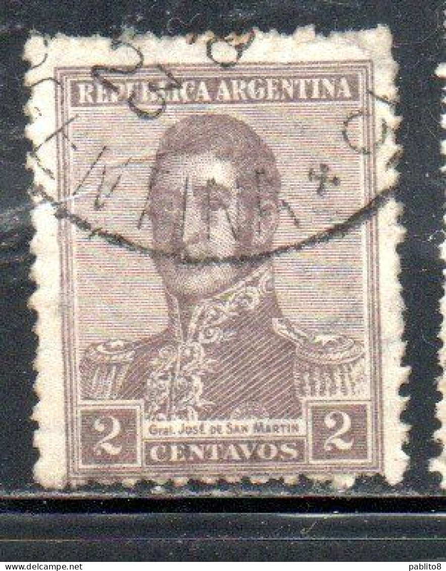 ARGENTINA 1922 1923 JOSE DE SAN MARTIN 2c USED USADO OBLITERE' - Oblitérés