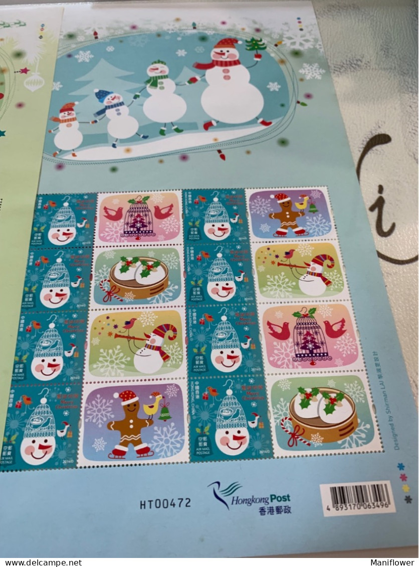 Hong Kong Stamp 2014 Christmas Sheets Of Two MNH - Lettres & Documents
