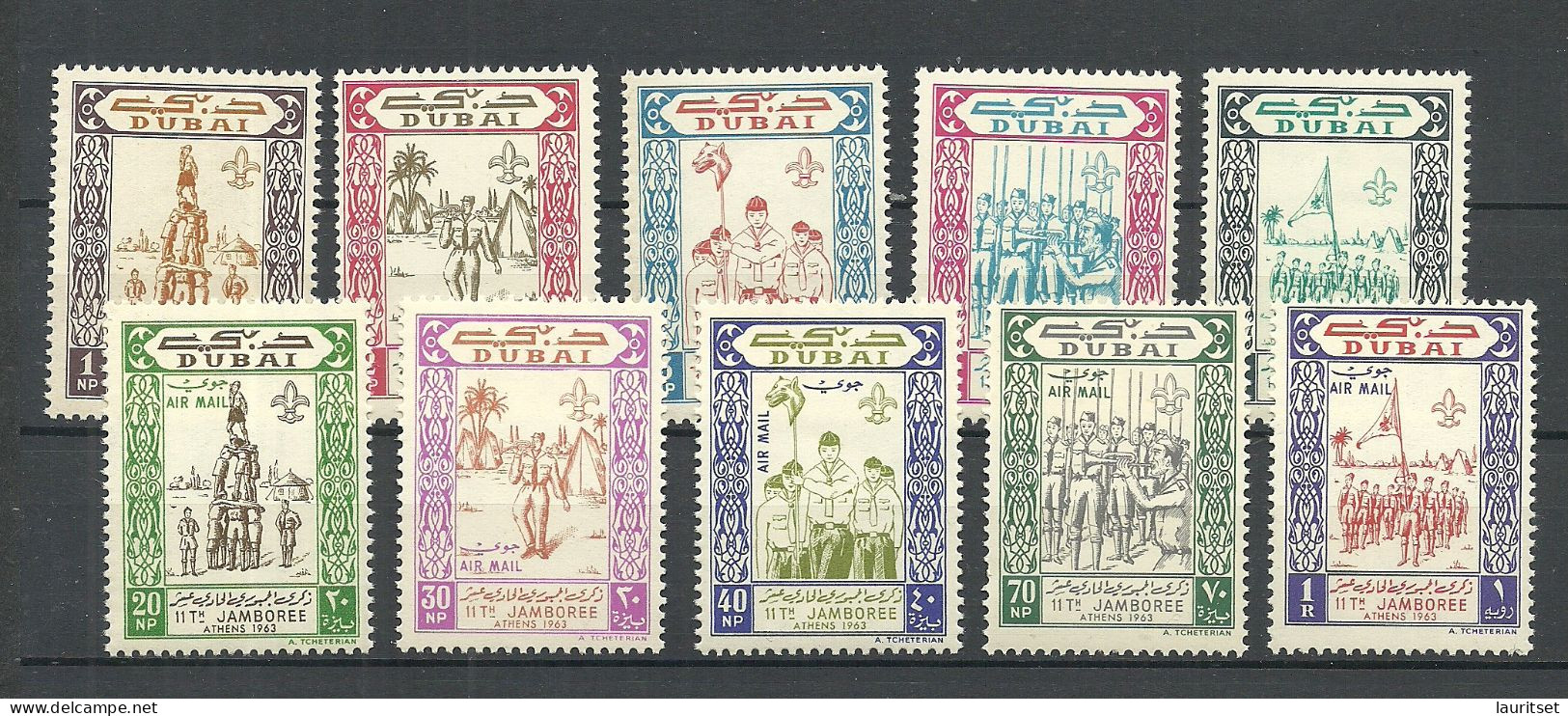 DUBAI 1964 Michel 58 - 67 MNH Scouting Pfadfinder Scouts - Neufs