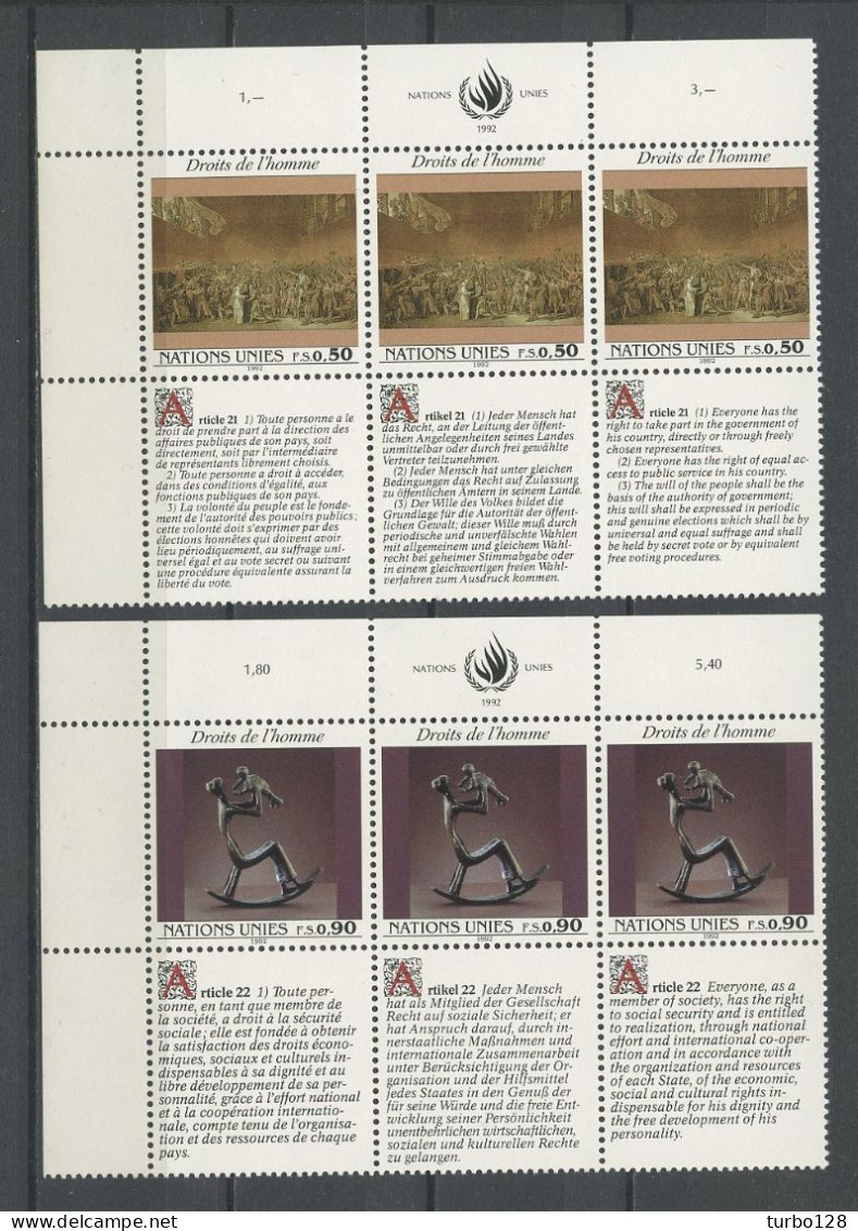 N.U. GENEVE 1992 N° 235/240 ** Neufs MNH  Superbes C 9.90 € Déclaration Des Droits De L'Homme Peintures Serment Jeu De P - Unused Stamps