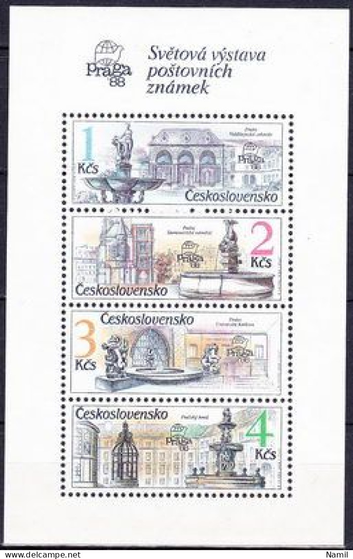 ** Tchécoslovaquie 1988 Mi 2961-4 - Bl.81 (Yv BF 78 B), (MNH)** - Neufs