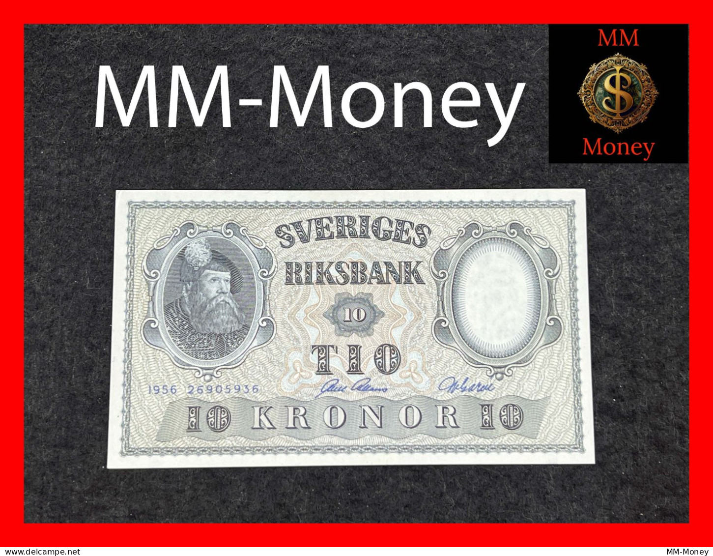 SWEDEN 10 Kronor 1956  P. 43  (d 3)   UNC - Sweden