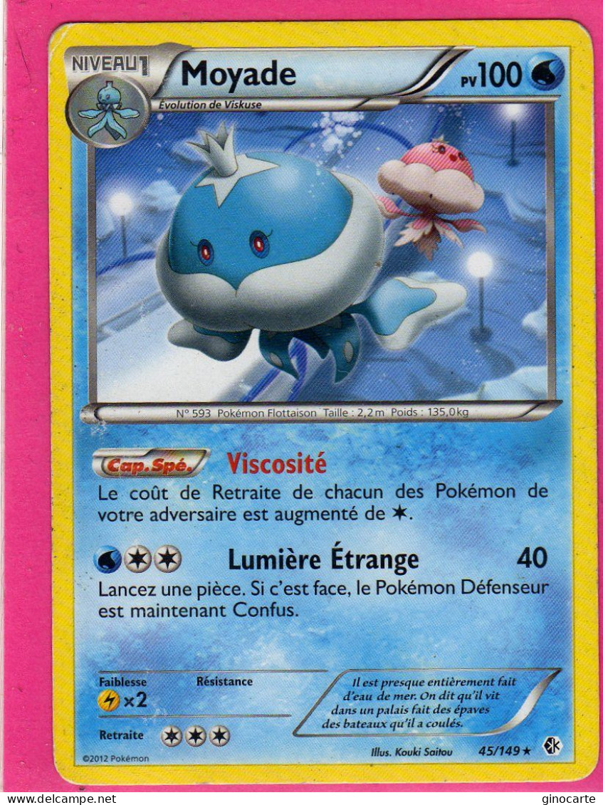 Carte Pokemon Francaise 2012 Noir Et Blanc Frontieres Franchies 45/149 Moyade 100pv Occasion - Black & White