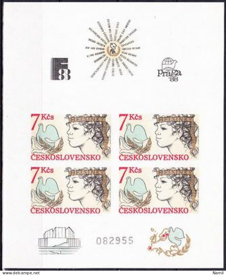 ** Tchécoslovaquie 1988 Mi 2822 - Bl.83 (Yv BF 69 ND), (MNH)** - Unused Stamps