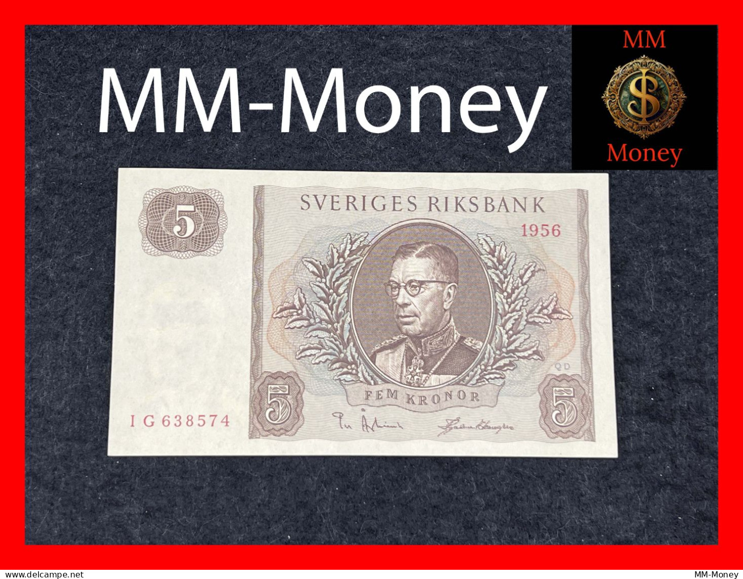 SWEDEN  5 Kronor  1956   P. 42    AUNC - Schweden