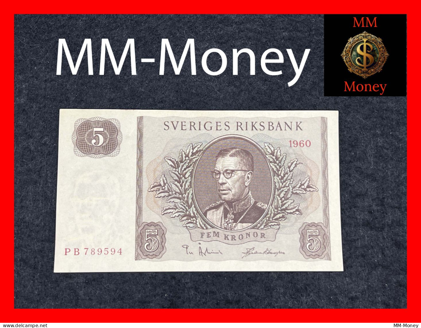 SWEDEN  5 Kronor  1960   P. 42    AU - Suède