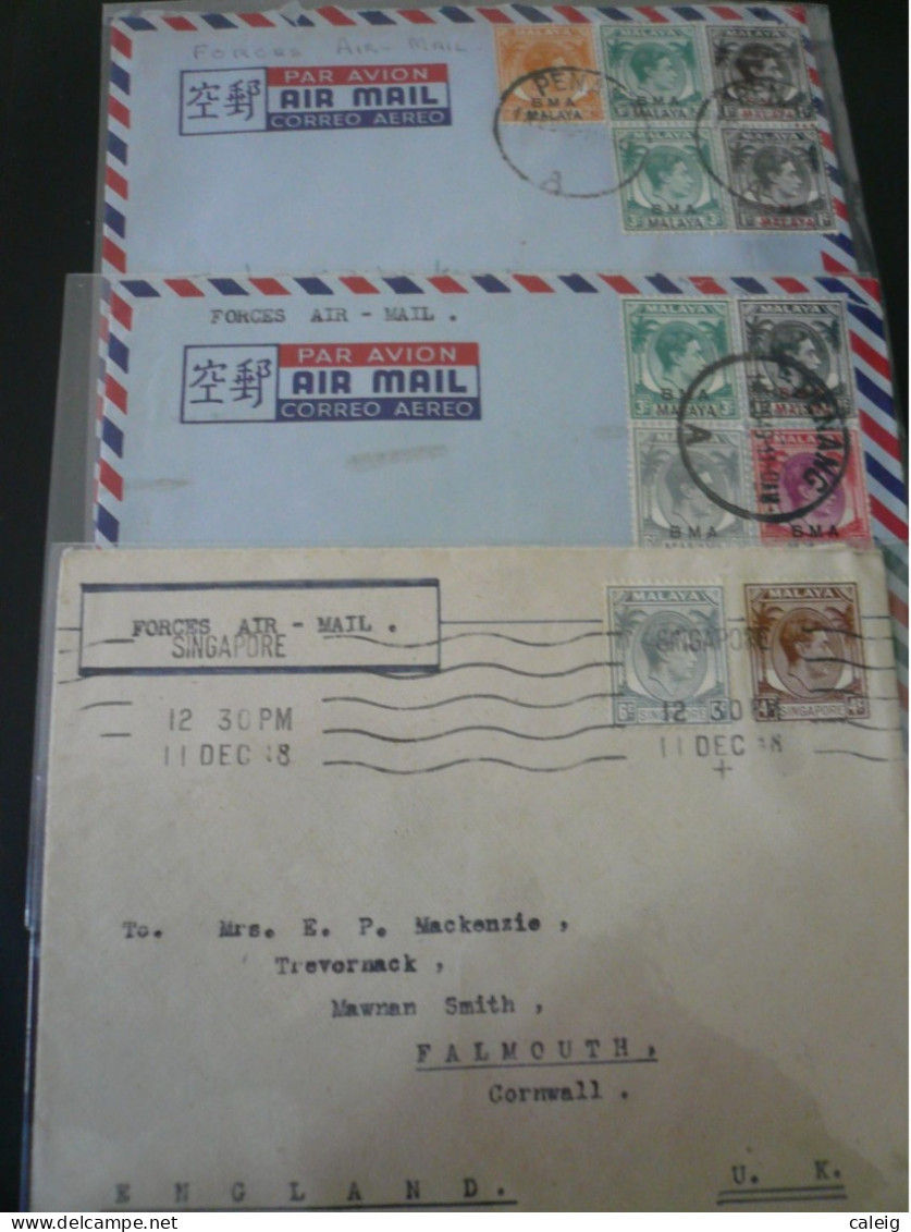 Malaya 1949  N.3 Air Forces Mail To UK No Usually Arrival Stamp - Malaysia (1964-...)