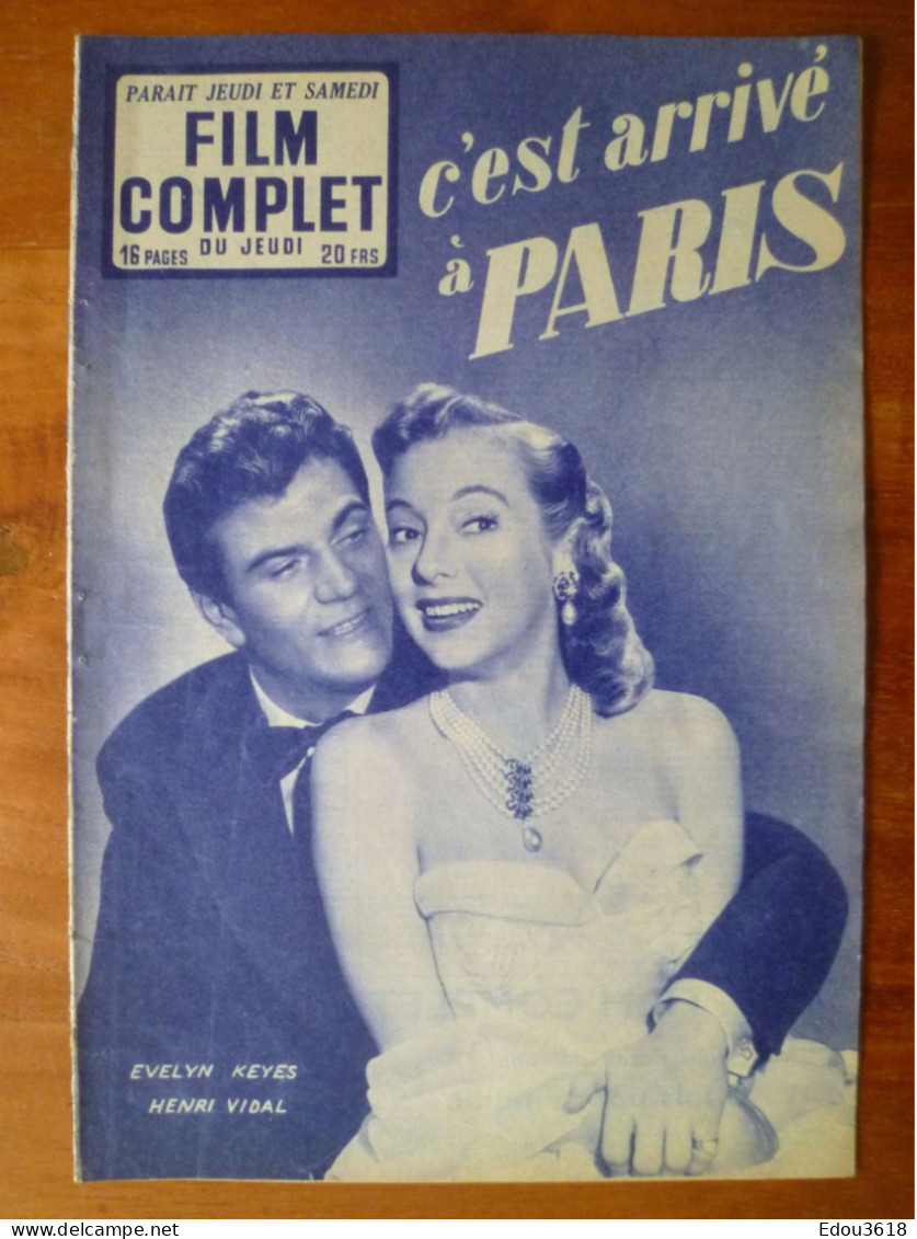 Revue Film Complet N° 362 C'est Arrivé à Paris Avec Evelyn Keyes Henri Vidal O'Brady Jean Wall 1953 Jacques Sernas - Cinéma