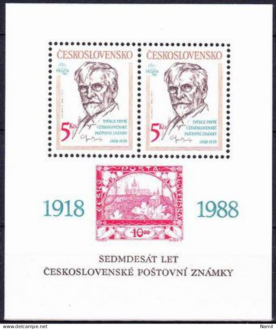 ** Tchécoslovaquie 1988 Mi 2970 - Bl.87 (Yv BF 81), (MNH)** - Unused Stamps