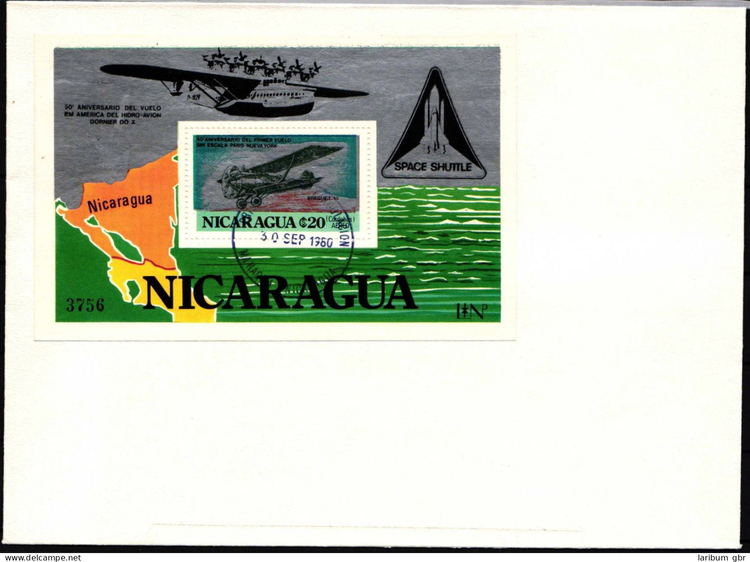 Nicaragua Block 132 A Gestempelt Als FDC / Raumfahrt #HP146 - Nicaragua