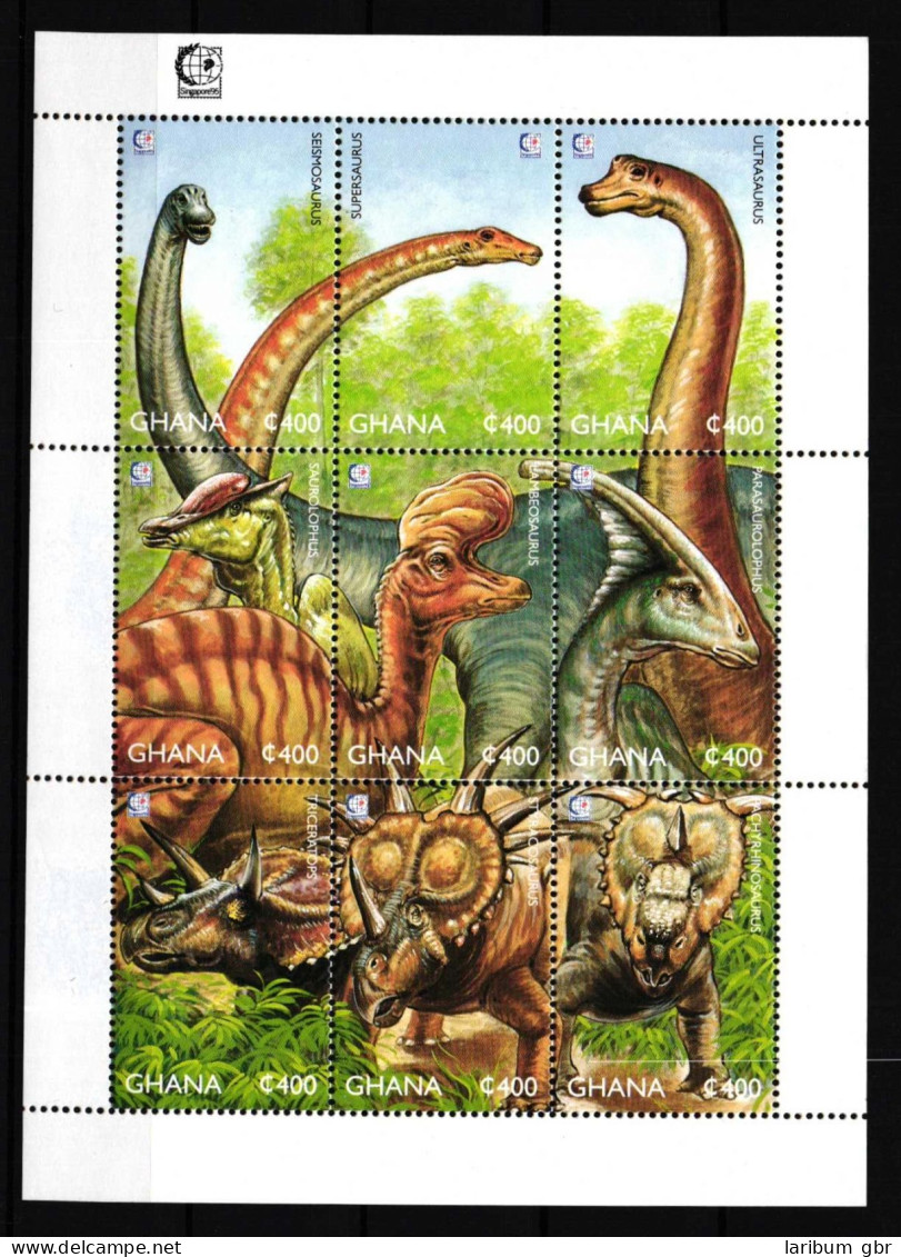 Ghana Kleinbogen 2247-2255 Postfrisch Prähistorische Tiere Dinosaurier #HR176 - Ghana (1957-...)