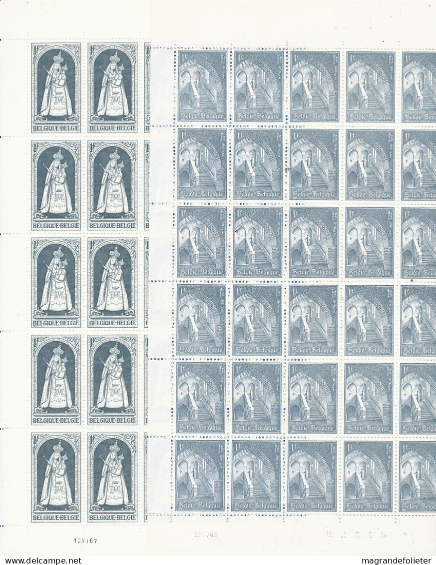 TIMBRE  ZEGEL STAMP BELGIQUE PLANCHE DE 25 X LE No 1436 ET 30 X LE No 1334  XX - Unclassified