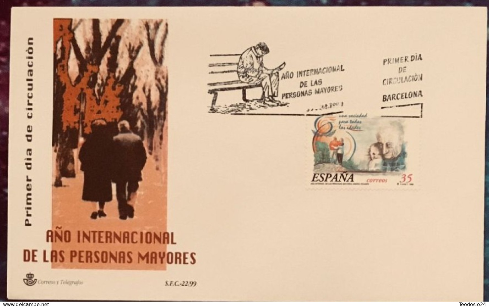 FDC  1999.- AÑO INTERNACIONAL DE LAS PERSONAS MAYORES. - FDC