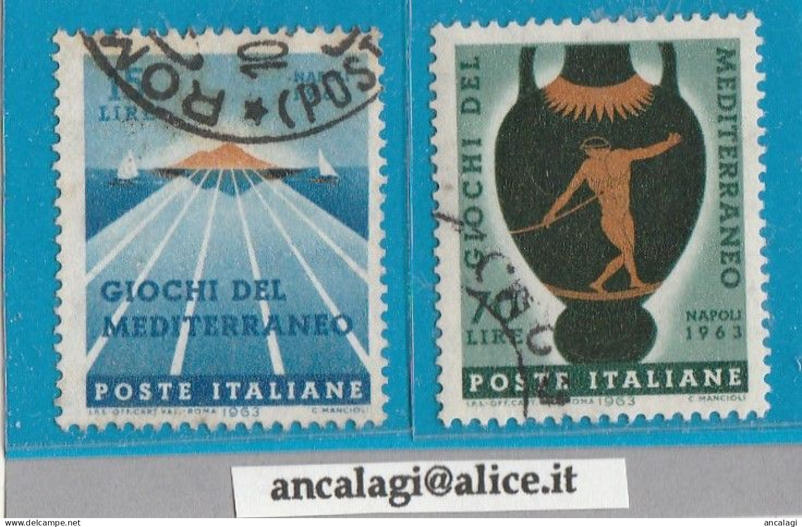 USATI ITALIA 1963 - Ref.0176A "GIOCHI DEL MEDITERRANEO" Serie Di 2 Val. Da L. 15 E 70 - - 1961-70: Used