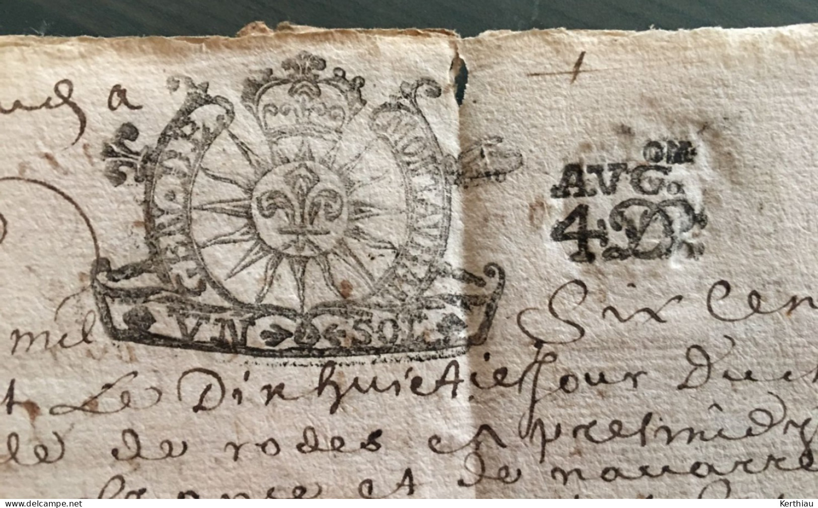 RARE - Document Notarié Avec Deux Cachets GBN De Montauban 1690 (sous Louis XIV) - ....-1700: Vorläufer