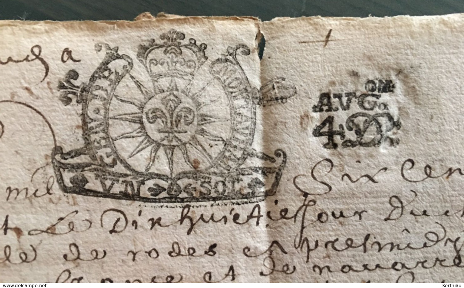 RARE - Document Notarié Avec Deux Cachets GBN De Montauban 1690 (sous Louis XIV) - ....-1700: Precursors