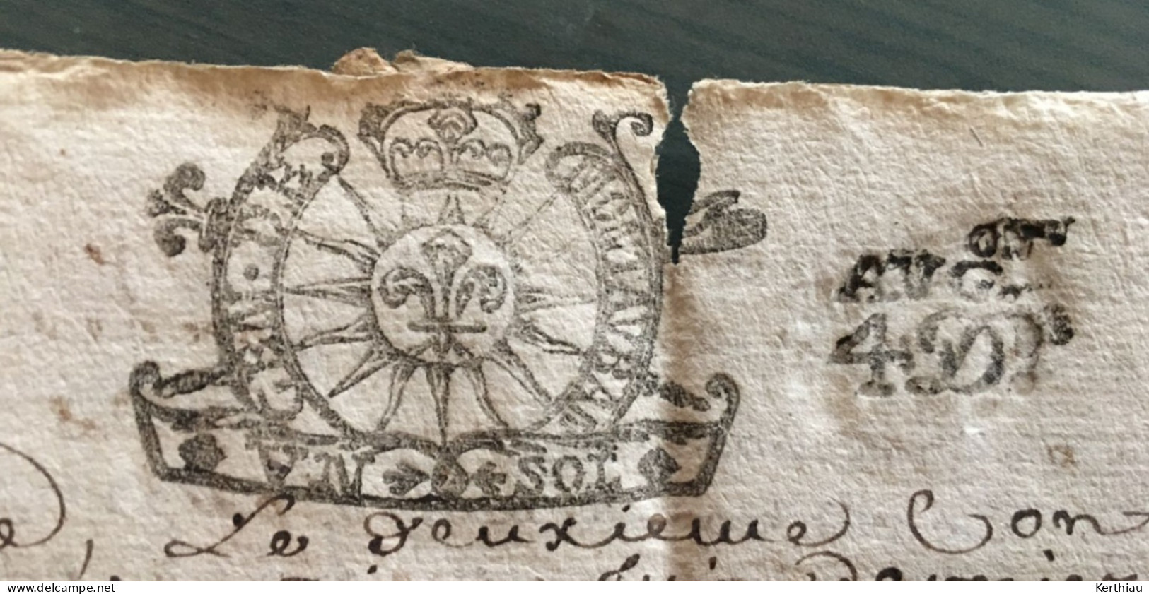 RARE - Document Notarié Avec Deux Cachets GBN De Montauban 1690 (sous Louis XIV) - ....-1700: Precursors