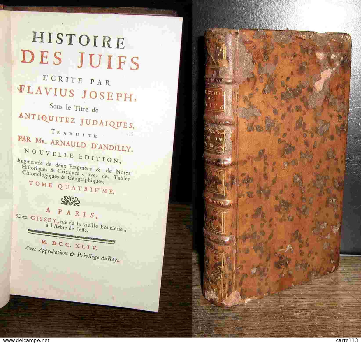 JOSEPHE Flavius - HISTOIRE DES JUIFS - TOME QUATRIEME - 1701-1800