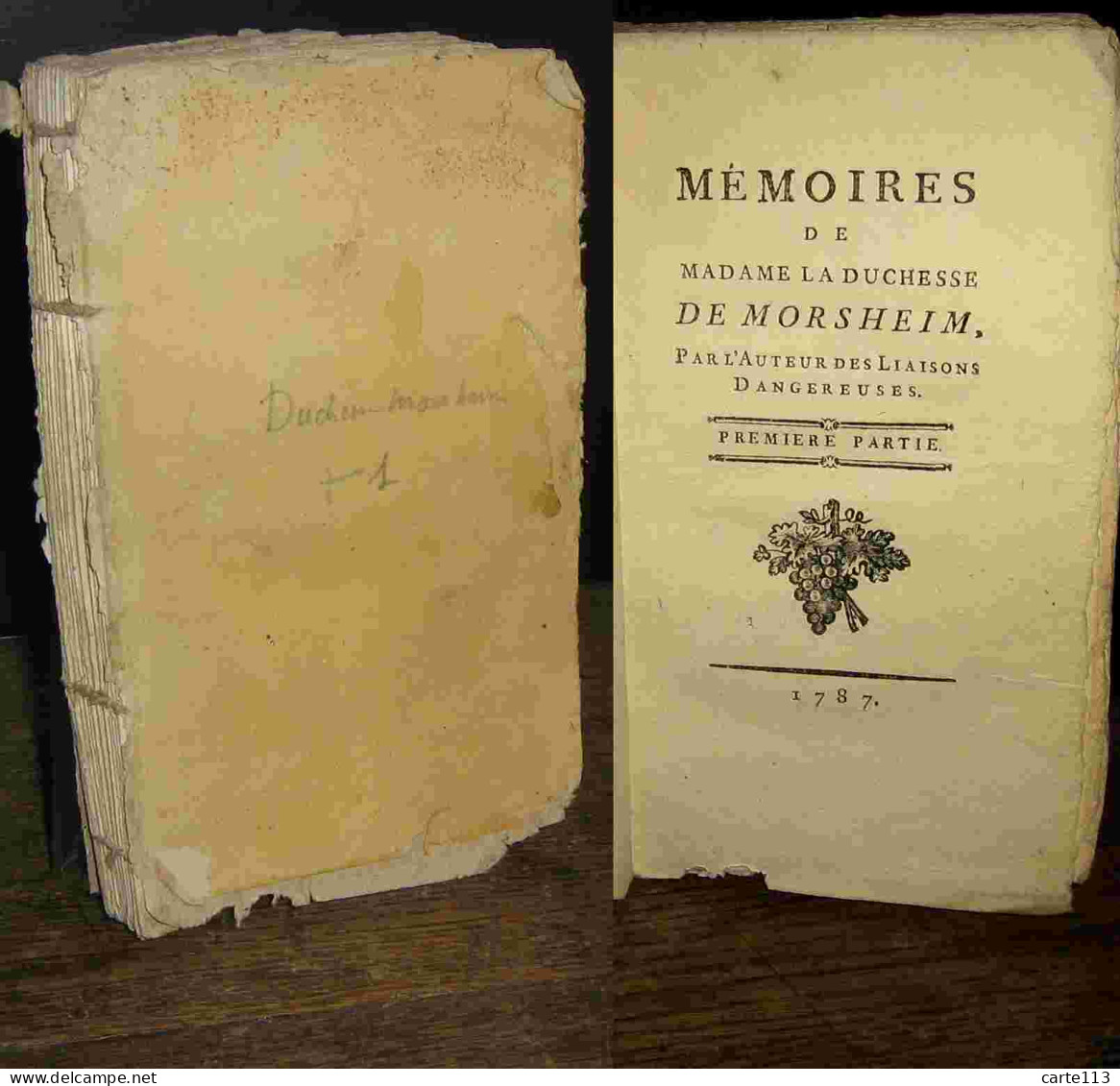 LUCHET Jean-Pierre-Louis De La Roche Du Maine - MEMOIRES DE MADAME LA DUCHESSE DE MORSHEIM - PREMIERE PARTIE - 1701-1800