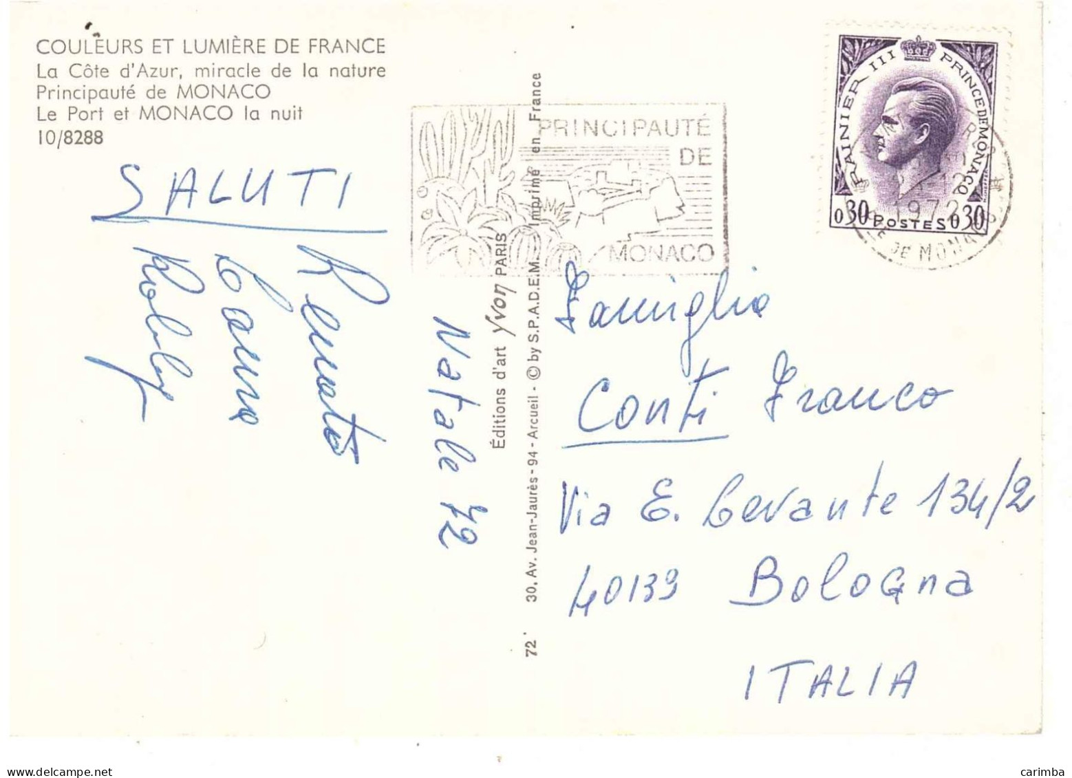 CARTOLINA PER ITALIA CON ANNULLO TARGHETTA PORTO - Covers & Documents