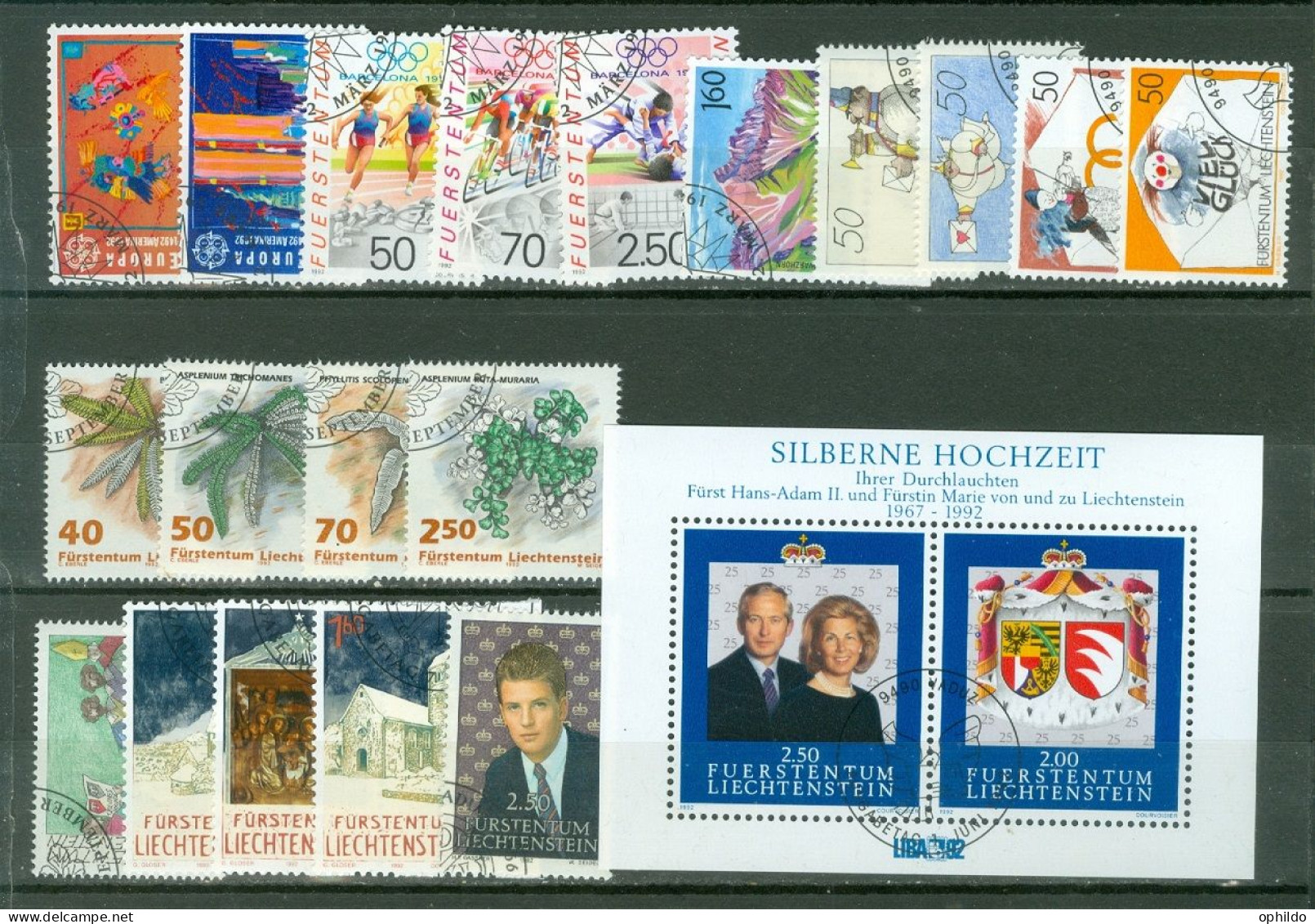 Liechtenstein  Année Complète  1992  Ob TB   - Annate Complete