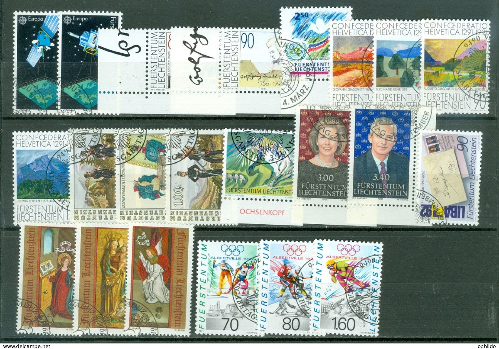 Liechtenstein  Année Complète  1991  Ob TB   - Full Years