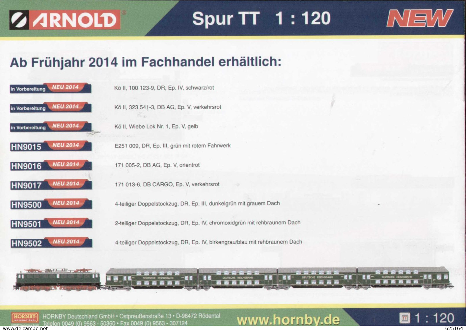 Catalogue ARNOLD Neuheiten 2014 Spur TT 1/120 (Hornby) - Tedesco