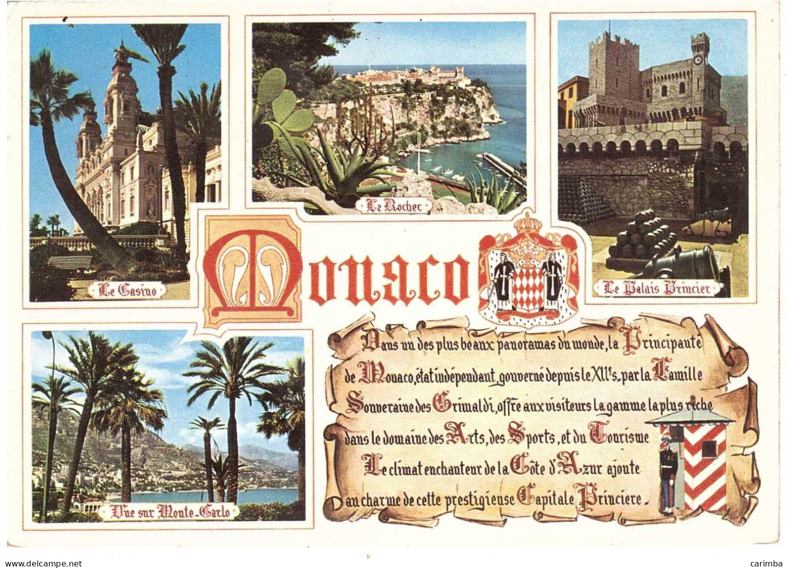 CARTOLINA MONACO PER ITALIA CON ANNULLO TARGHETTA - Covers & Documents