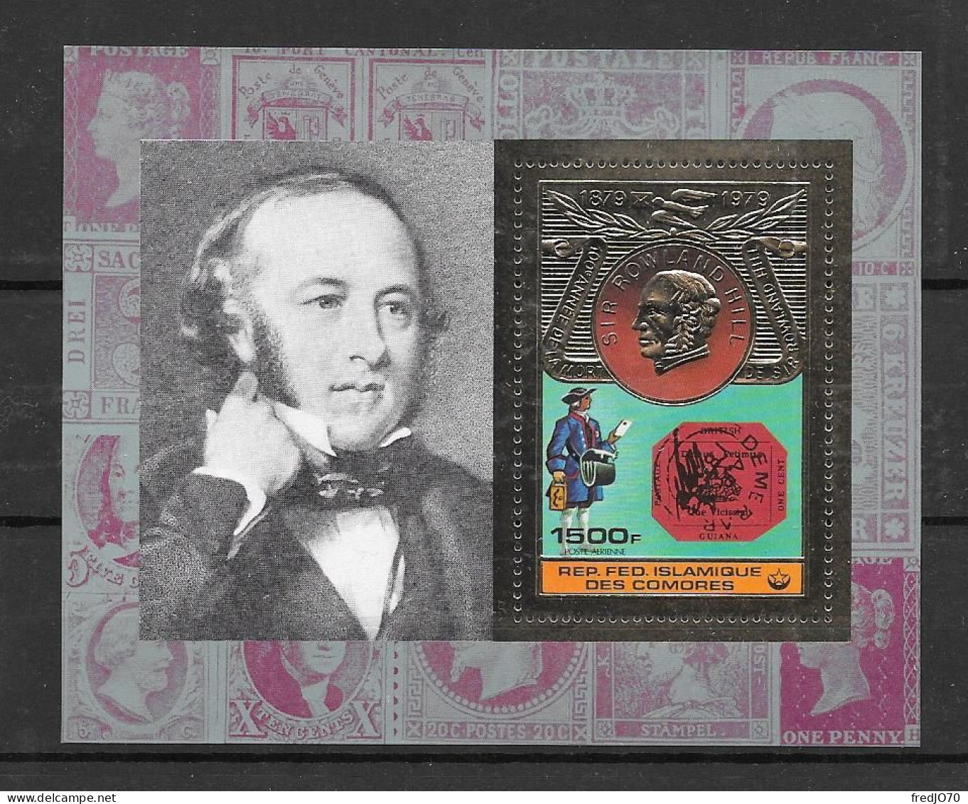 Comores Bloc Or Gold Sir Rowland Hill ** - Rowland Hill