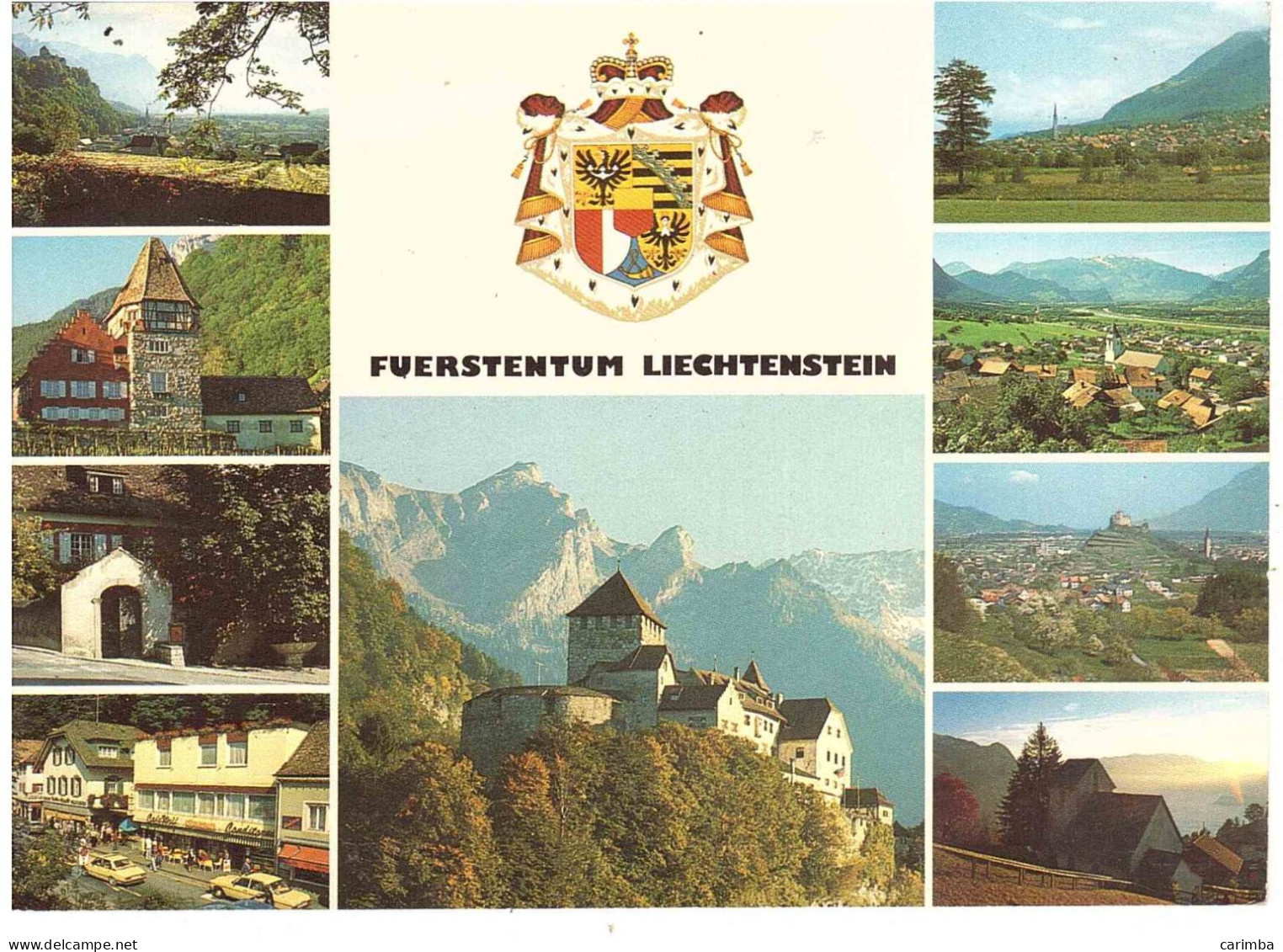 CARTOLINA PER ITALIA CON ANNULLO TARGHETTA LIECHTENSTEIN LOS ANGELES 1984 - Liechtenstein