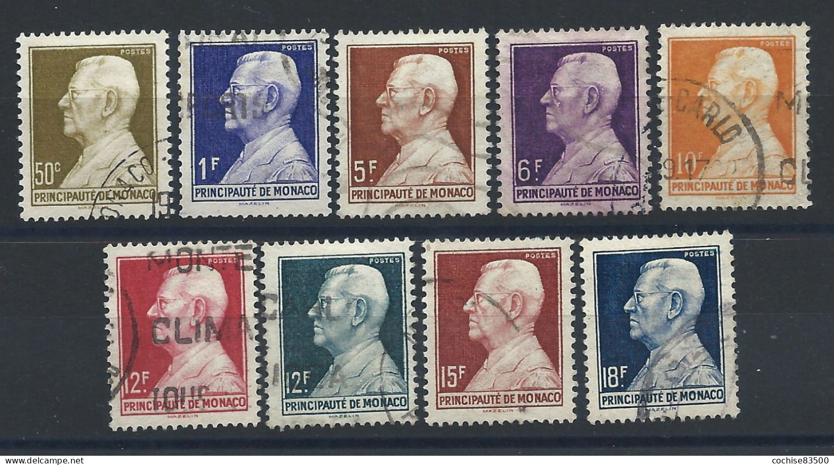 Monaco N°302A/06 Obl (FU) 1948/49 - Prince Louis II - Used Stamps