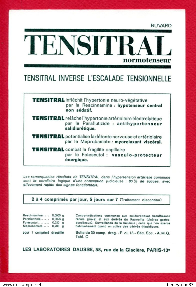 BUVARDS (Réf : BUV 039)TENSITRAL MORMOTENSEUR INVERSE L'ESCALADE TENSIONNELLE - Produits Pharmaceutiques